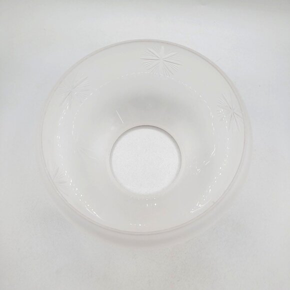 Frosted Cut to Clear Glass Lamp Shade Etched Starburst Design 7 Inch Fitter - Picture 6 of 7